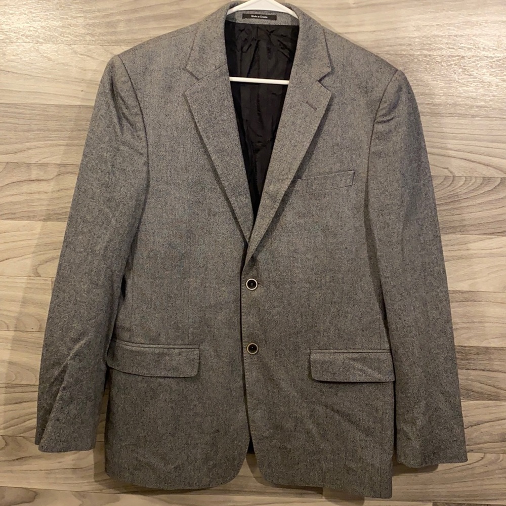 Versace Collection Black & White Grid Silk/Wool Sport Coat